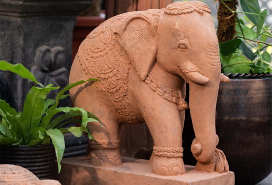 Red Sandstone Elephant Statue